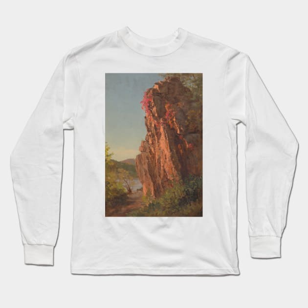 Landscape with Large Rock, possibly North Carolina by Frederic Edwin Church Long Sleeve T-Shirt by Classic Art Stall